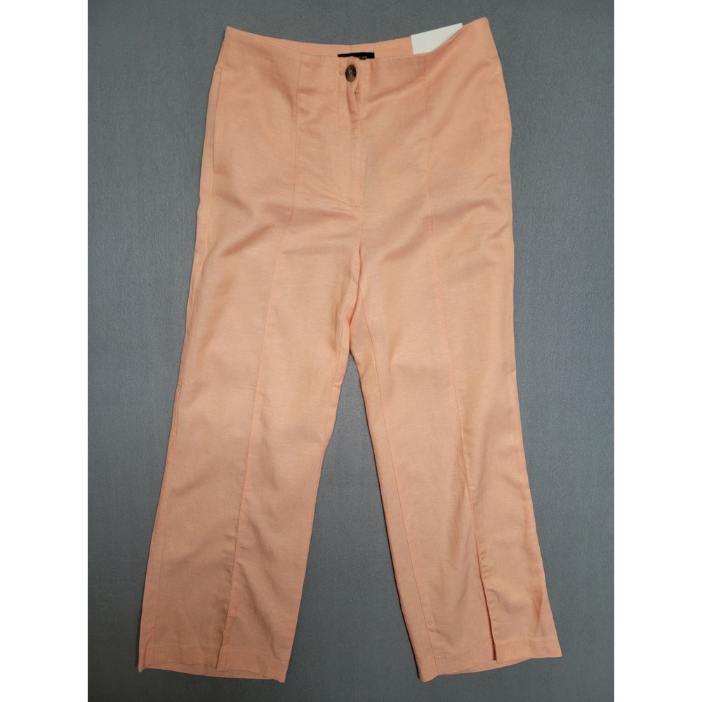 Ann Taylor Women's Peach High Rise Wide Leg Full Length Pants Size 8 NWT
